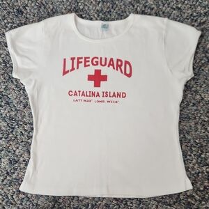 Lifeguard Catalina Island Kids T-Shirt - White and Red